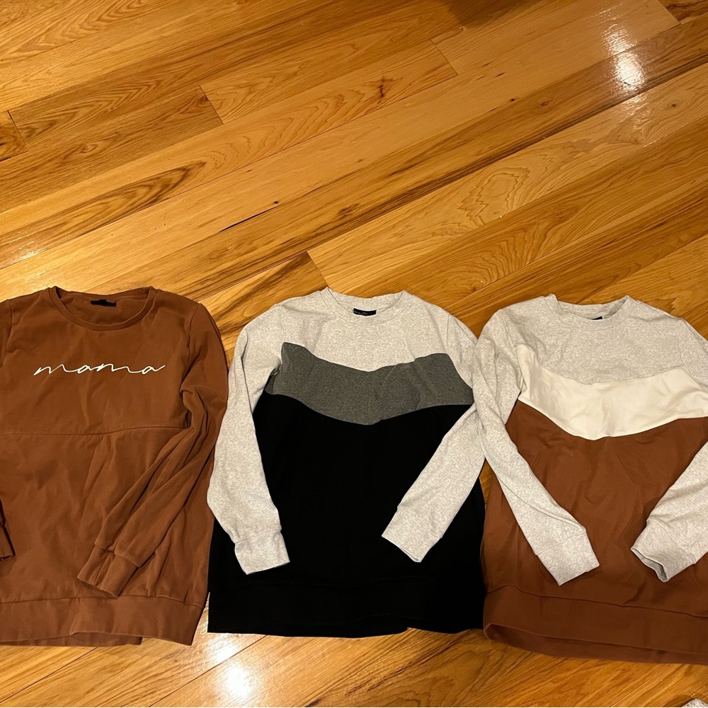 Men's Brown and Gray Sweater